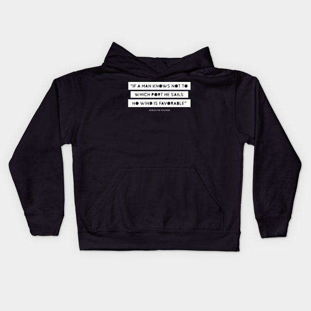 Stoic Quote from Seneca Kids Hoodie by emma17